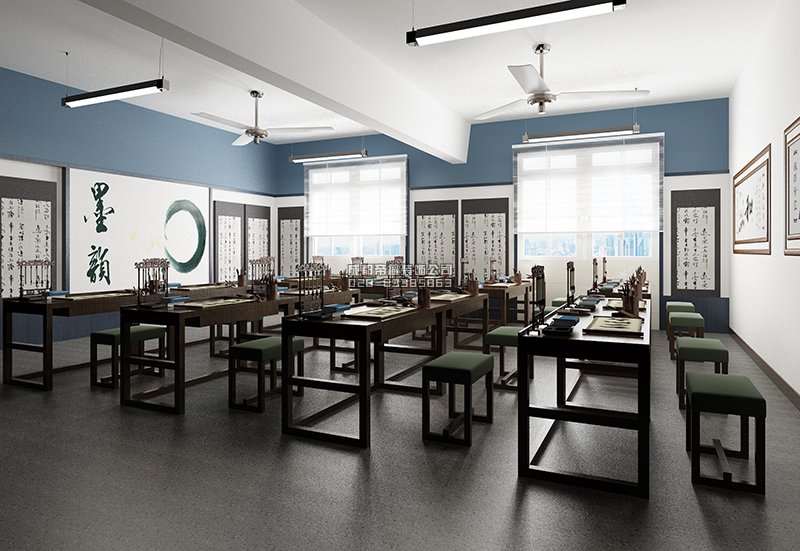 上檔次的國學(xué)書法教室裝修效果圖
